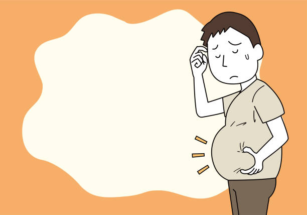 man suffering from obesity